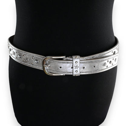Ceinture cloutée étoile femme argenté