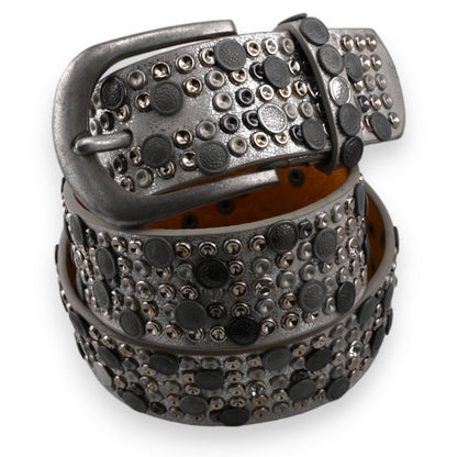 Ceinture cloutée femme argentée