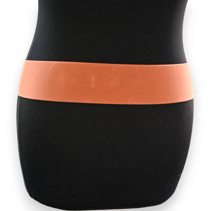 Ceinture élastique femme marron boucle métal argenté vieilli relief