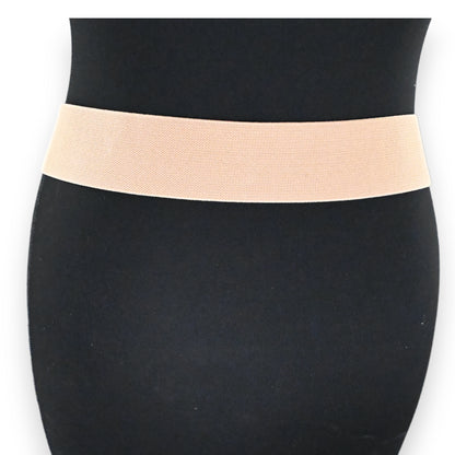 Ceinture fantaisie élastique femme beige dorée cloutée
