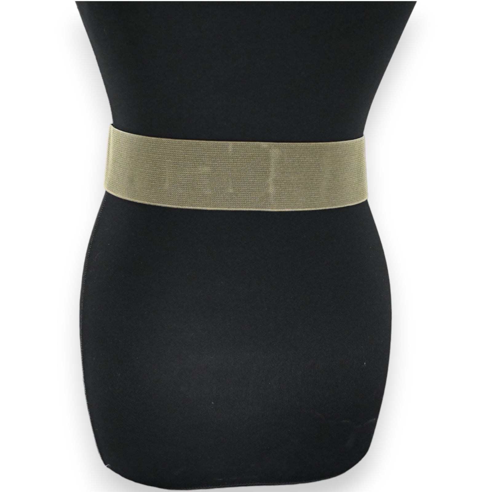 Ceinture fantaisie élastique femme boucle dorée kaki