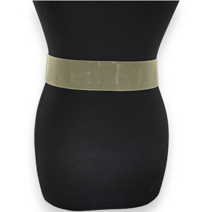 Ceinture fantaisie élastique femme boucle dorée kaki