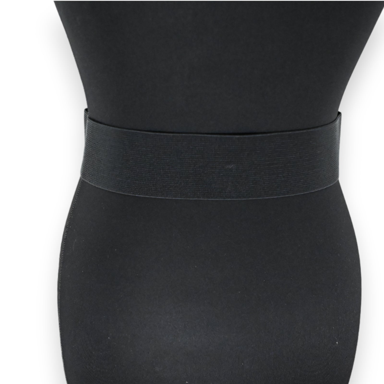Ceinture fantaisie élastique femme boucle dorée noire