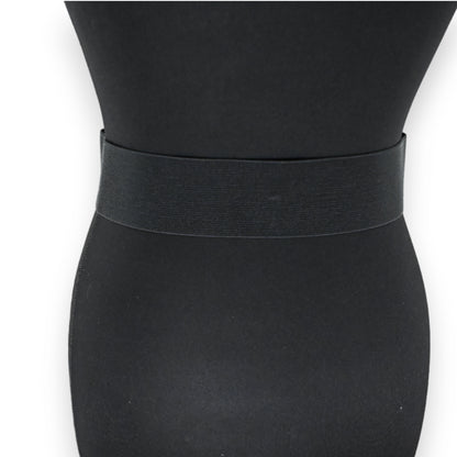 Ceinture fantaisie élastique femme boucle dorée noire
