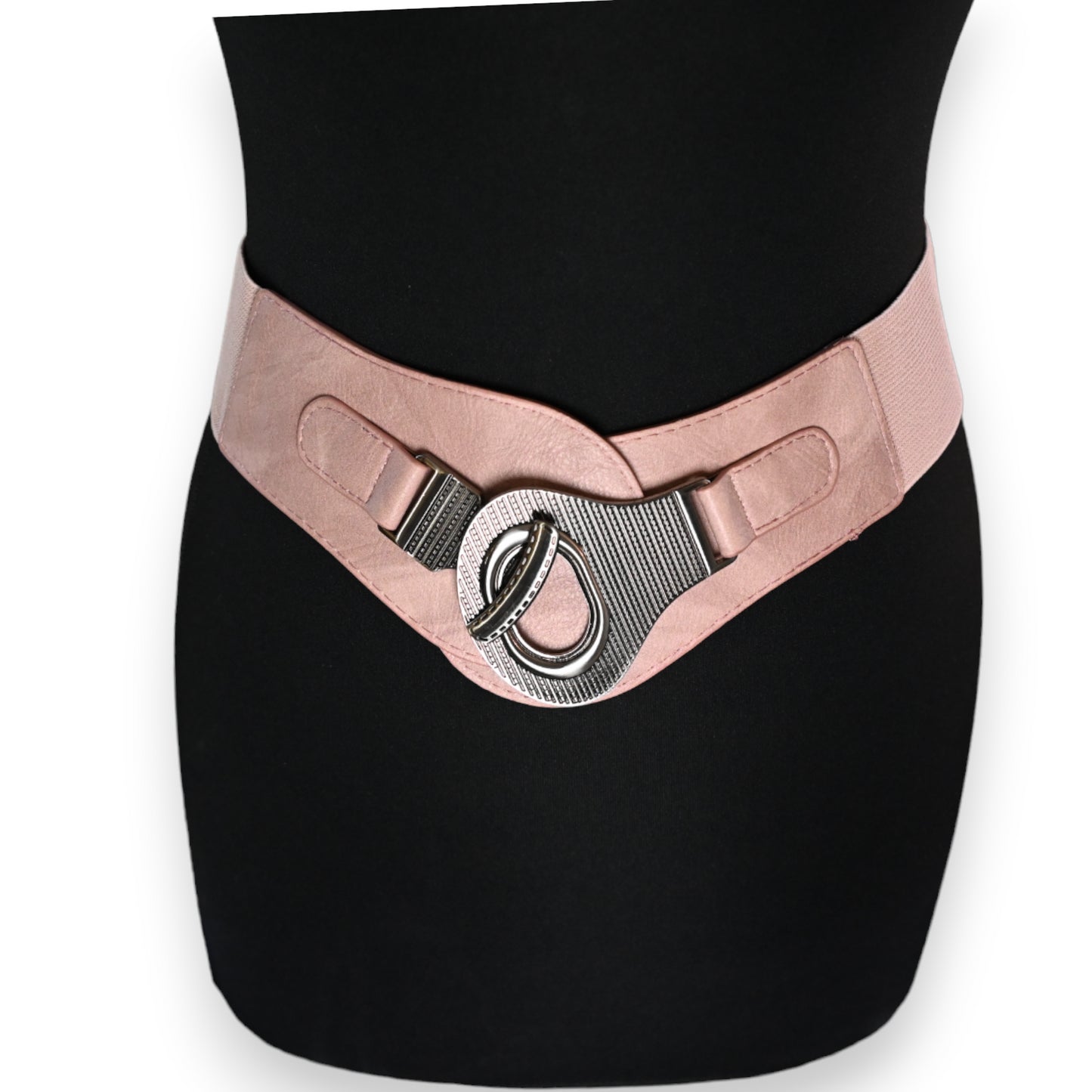 Ceinture fantaisie élastique femme vieux rose