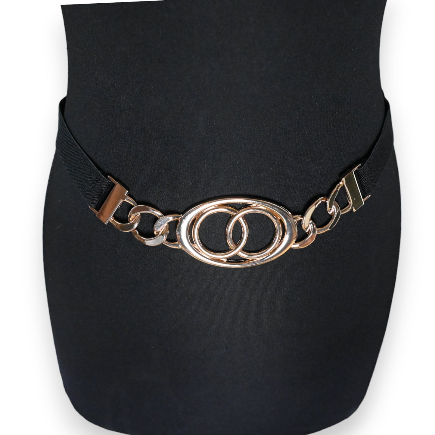 Ceinture fantaisie femme élastique boucle dorée