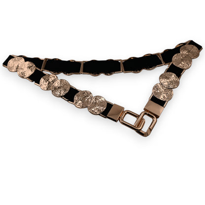 Ceinture fantaisie femme élastique pièces dorées