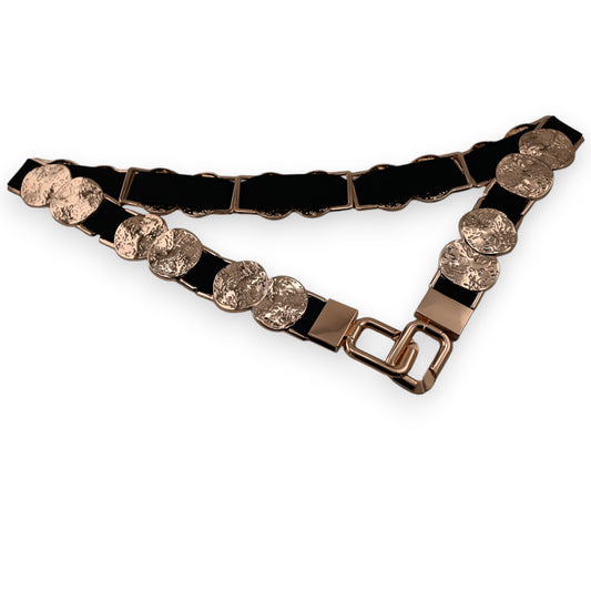 Ceinture fantaisie femme élastique pièces dorées
