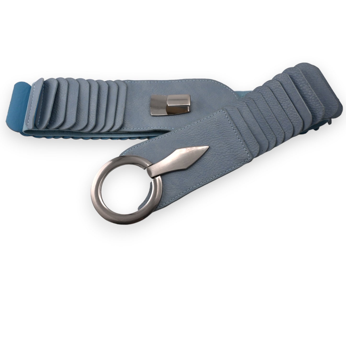 Ceinture synthétique élastique accordéon Bleu Ciel