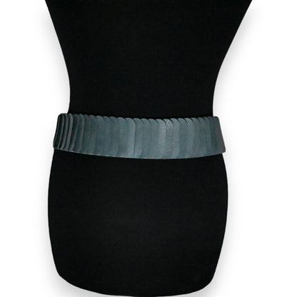 Ceinture synthétique élastique accordéon Bleu jeans