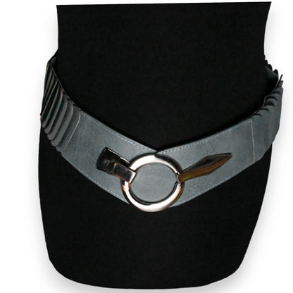 Ceinture synthétique élastique accordéon Bleu jeans