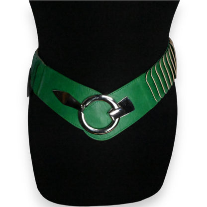 Ceinture synthétique élastique accordéon Vert Brésil