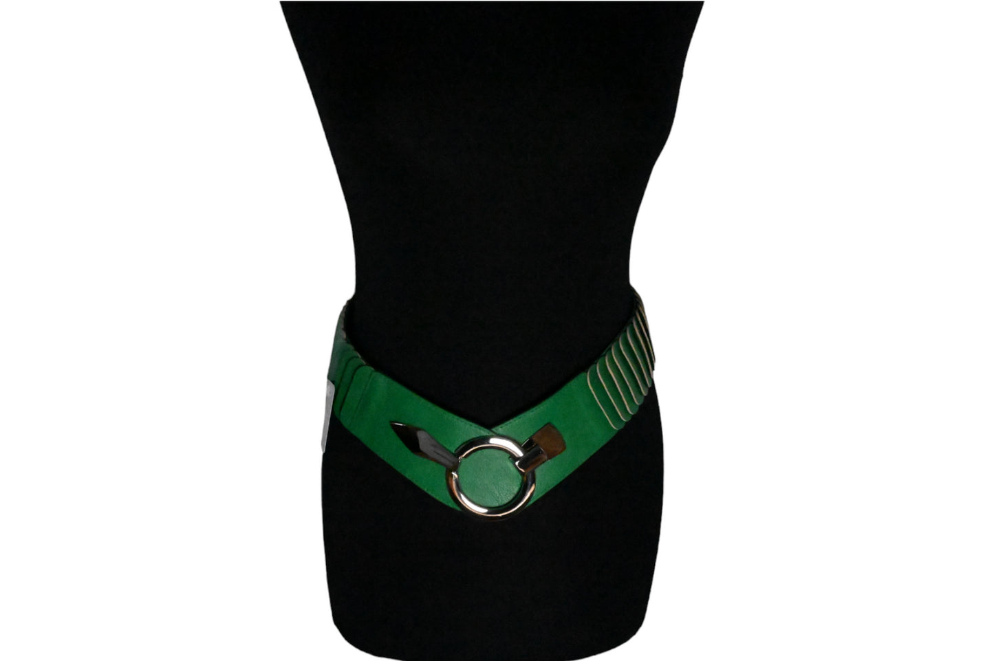 Ceinture synthétique élastique accordéon Vert Brésil