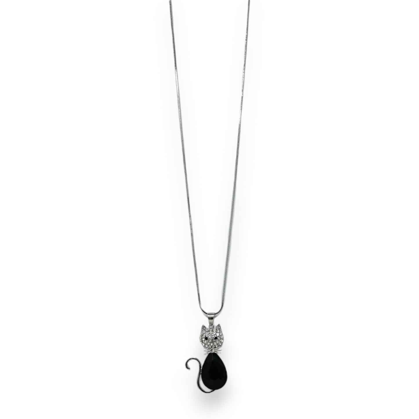 Collier fantaisie chat noir brillant