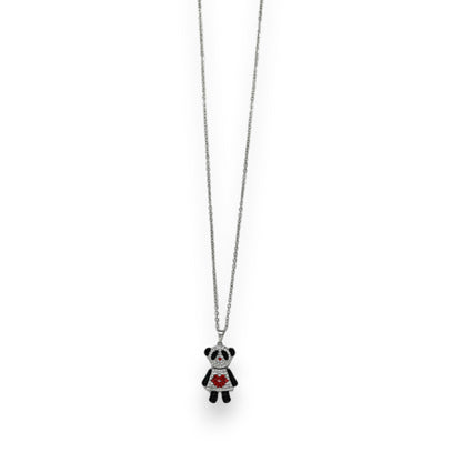 Collier fantaisie panda strass