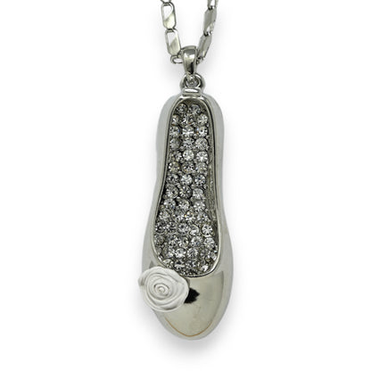 Collier long argenté ballerine danseuse