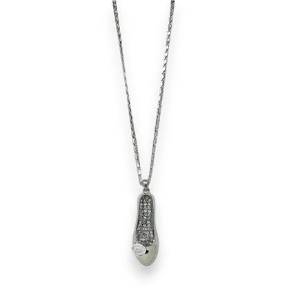 Collier long argenté ballerine danseuse