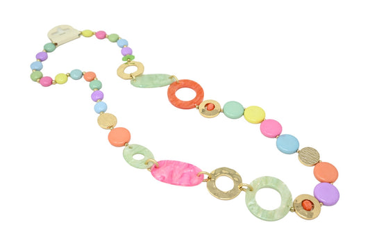 Collier sautoir vintage multicolore
