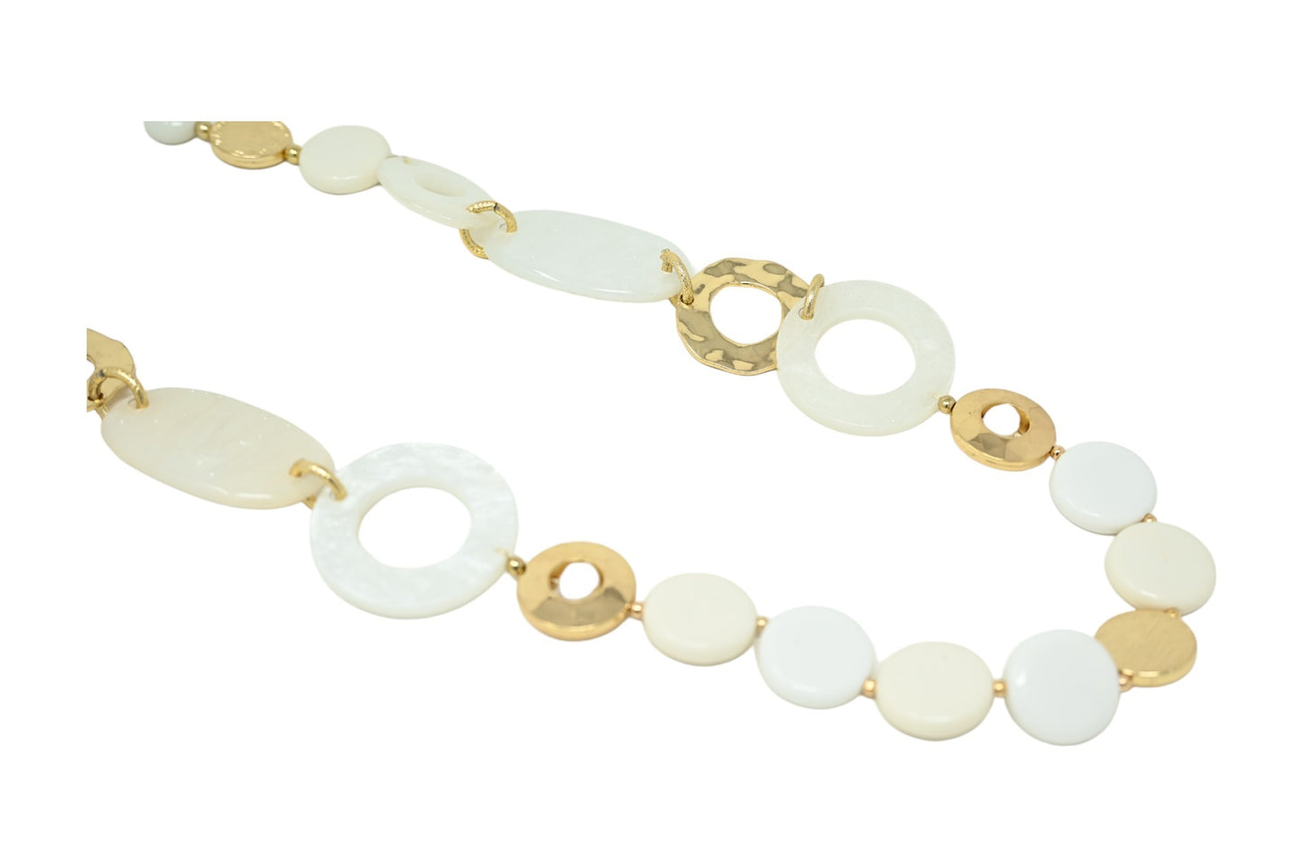 Collier sautoir vintage nuances blanches