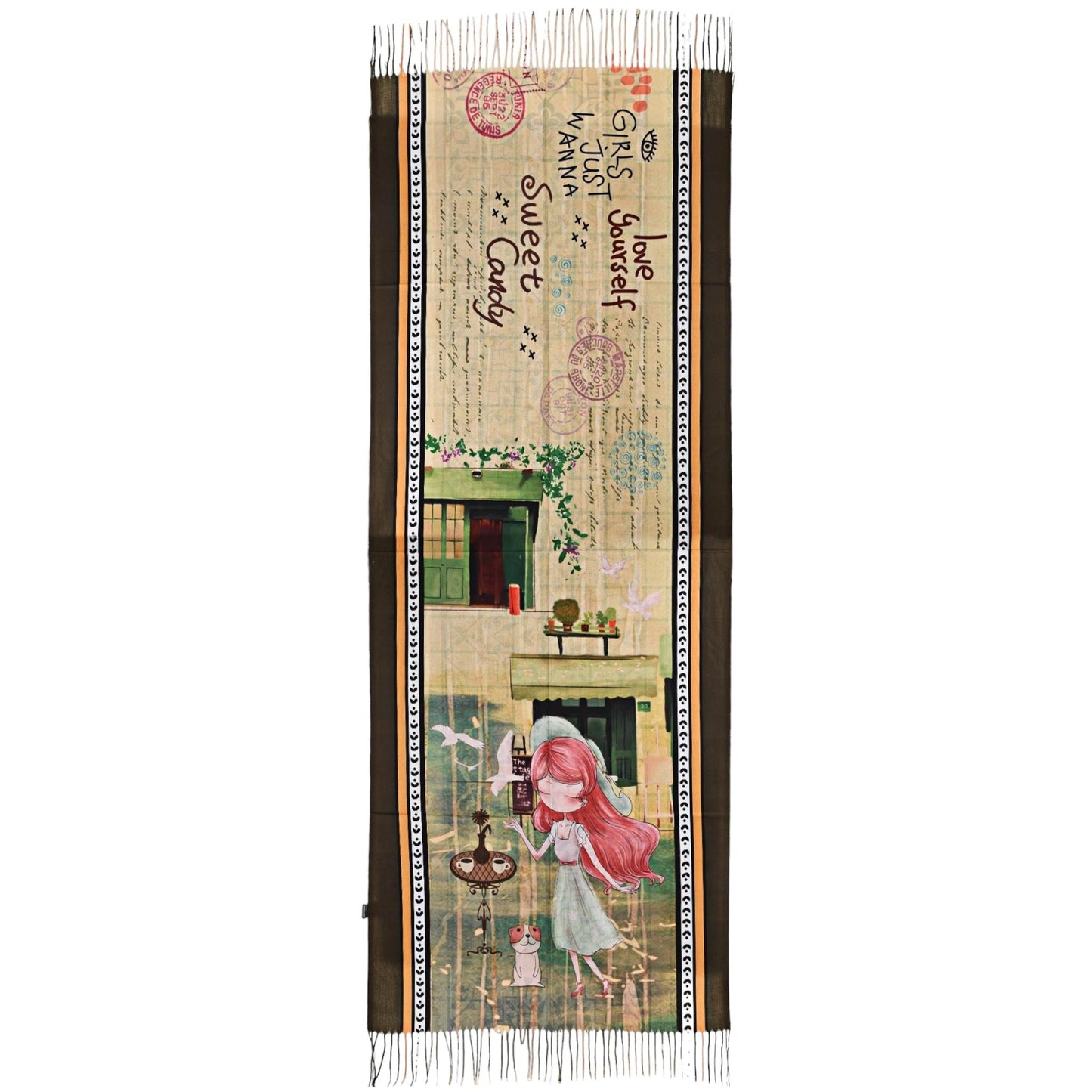 Echarpe sweety candy sur le thème des colombes