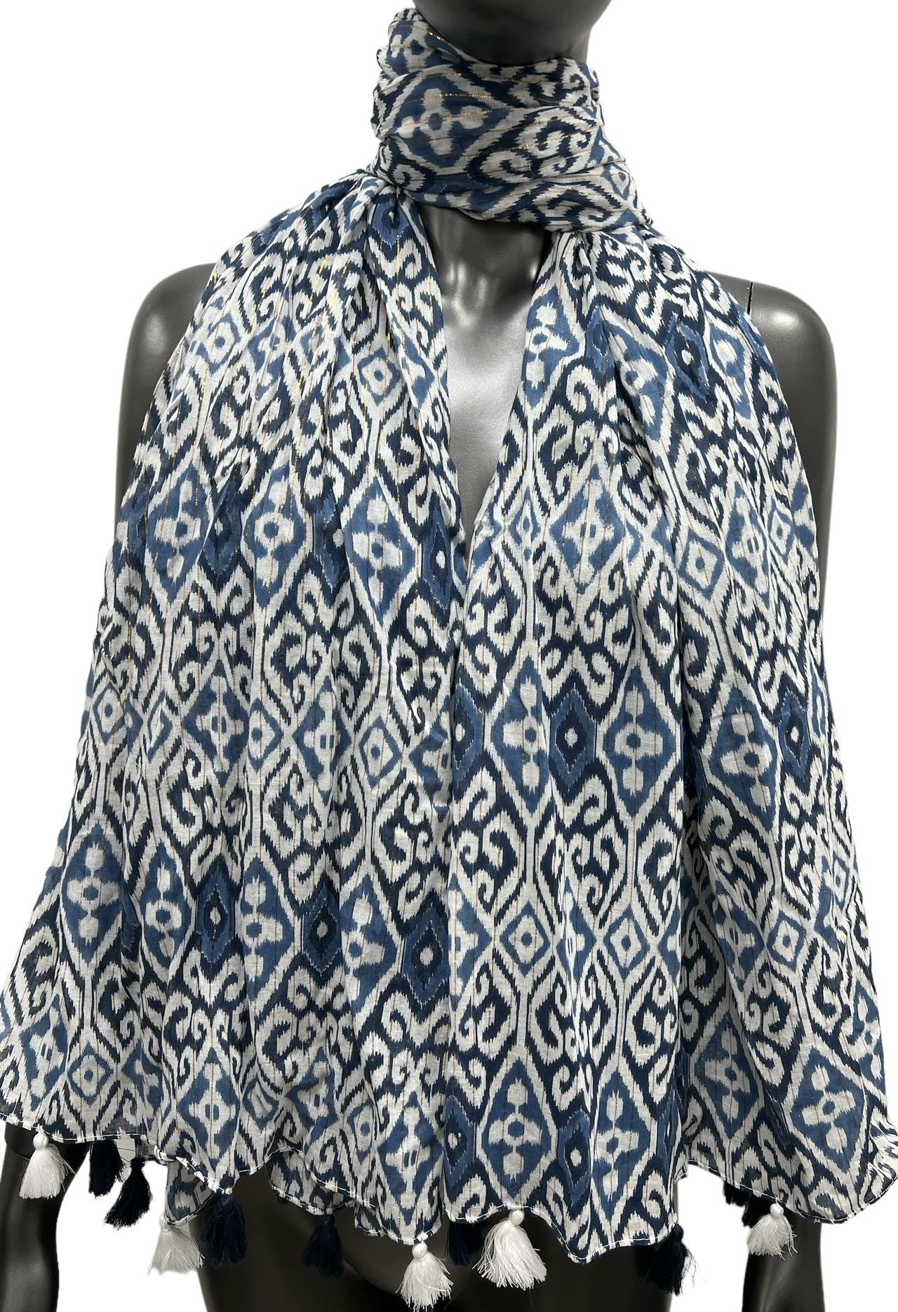 Foulard arabesque noir et gris