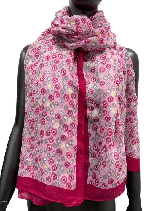 Foulard ethnique à détails dorés fuchsia