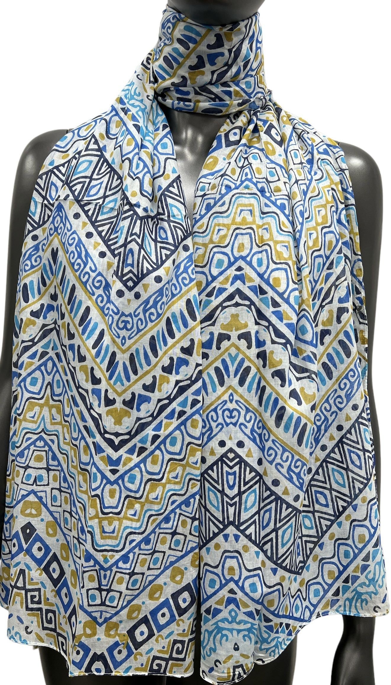 Foulard ethnique nuance bleu