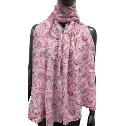 Foulard Fuschia éventail à détail doré