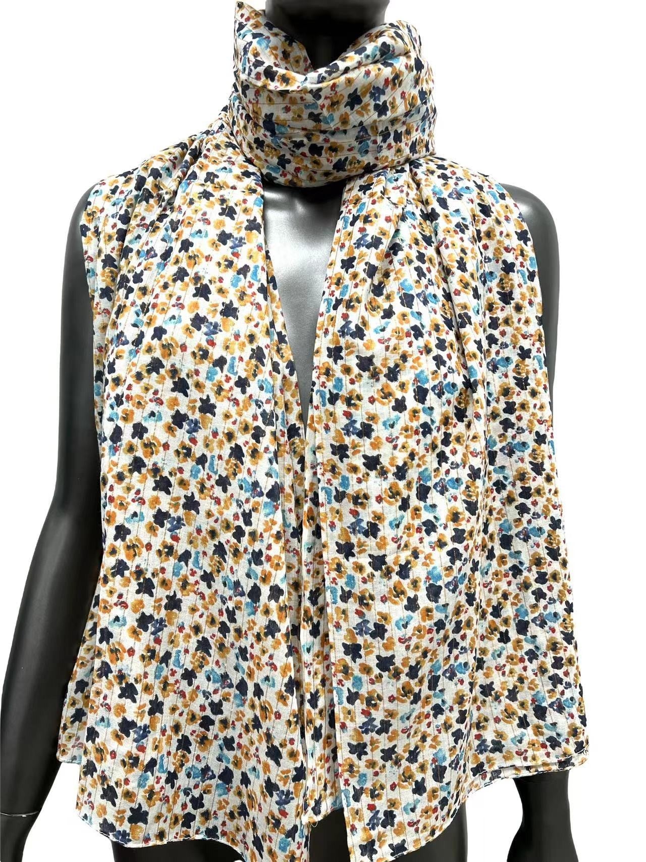 Foulard liberty à lurex doré