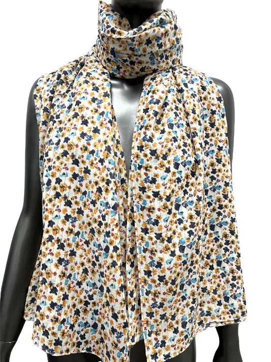 Foulard liberty à lurex doré