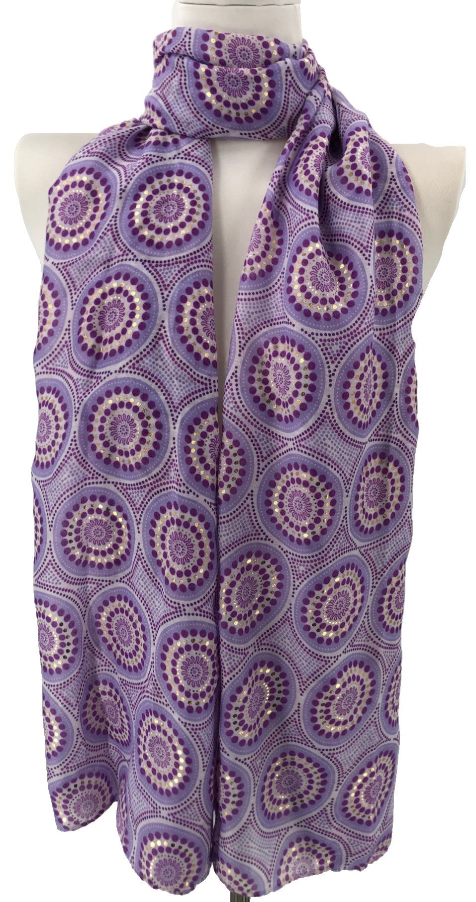 Foulard rosaces à détail doré parme