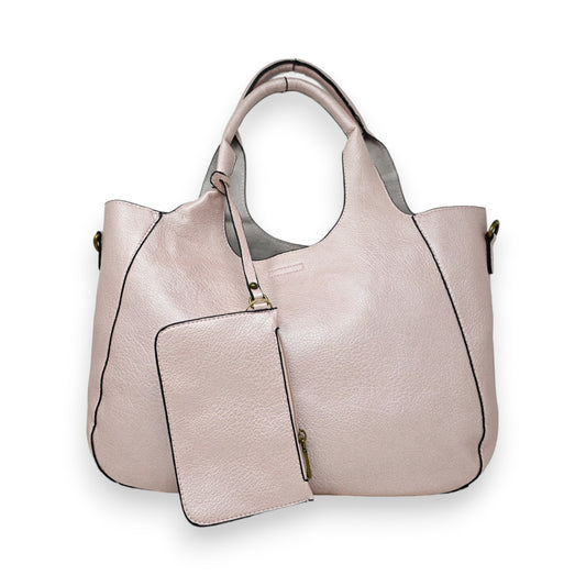 Sac à Main Rose Métallisé avec Pochette Amovible