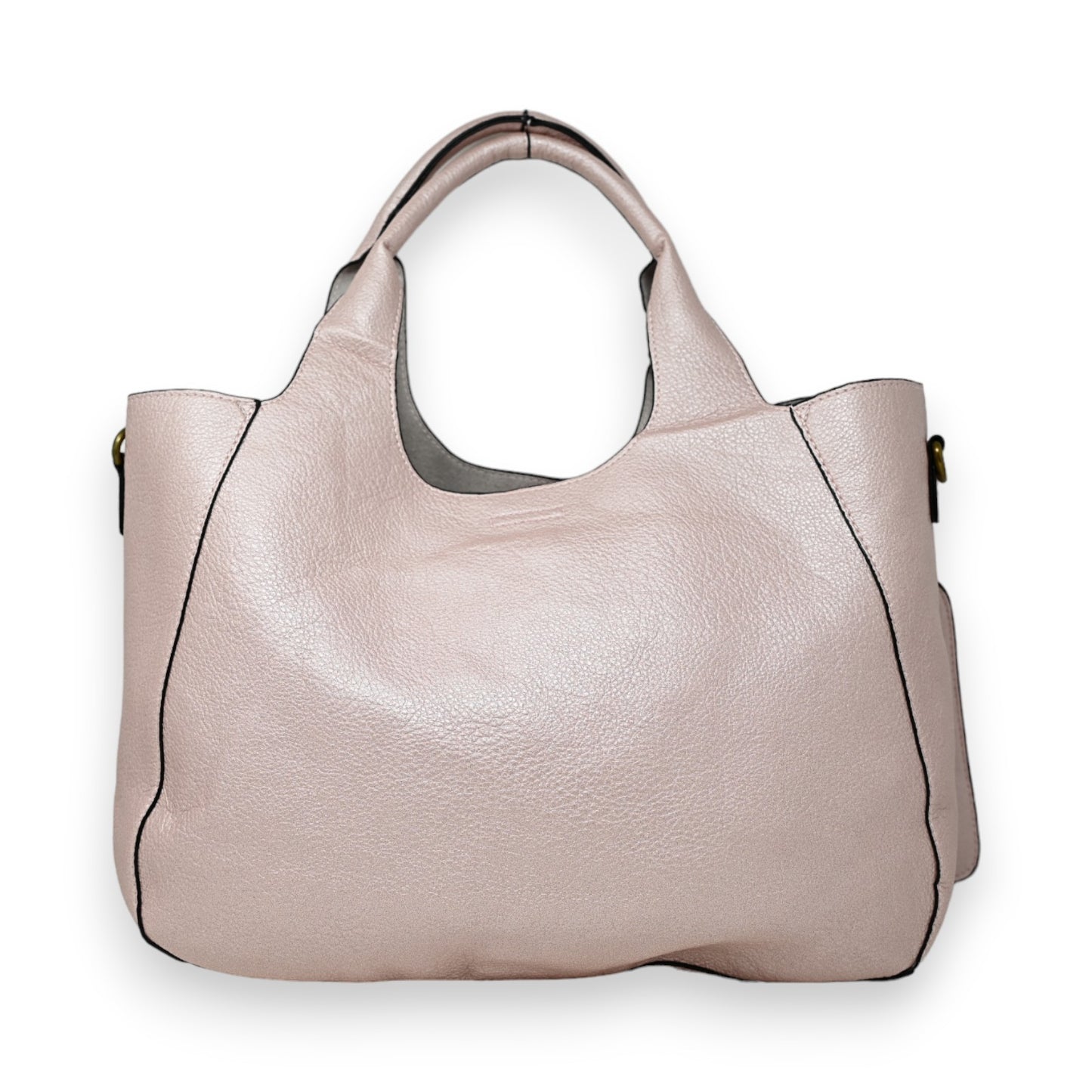 Sac à Main Rose Métallisé avec Pochette Amovible