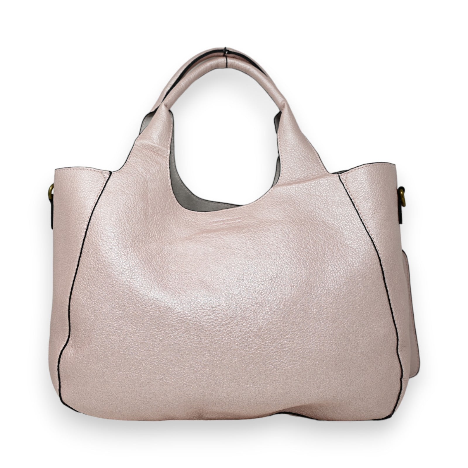 Sac à Main Rose Métallisé avec Pochette Amovible
