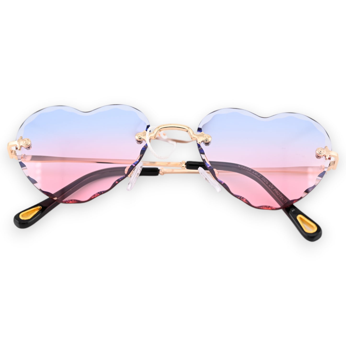 Lunettes vintage coeur rose et bleu