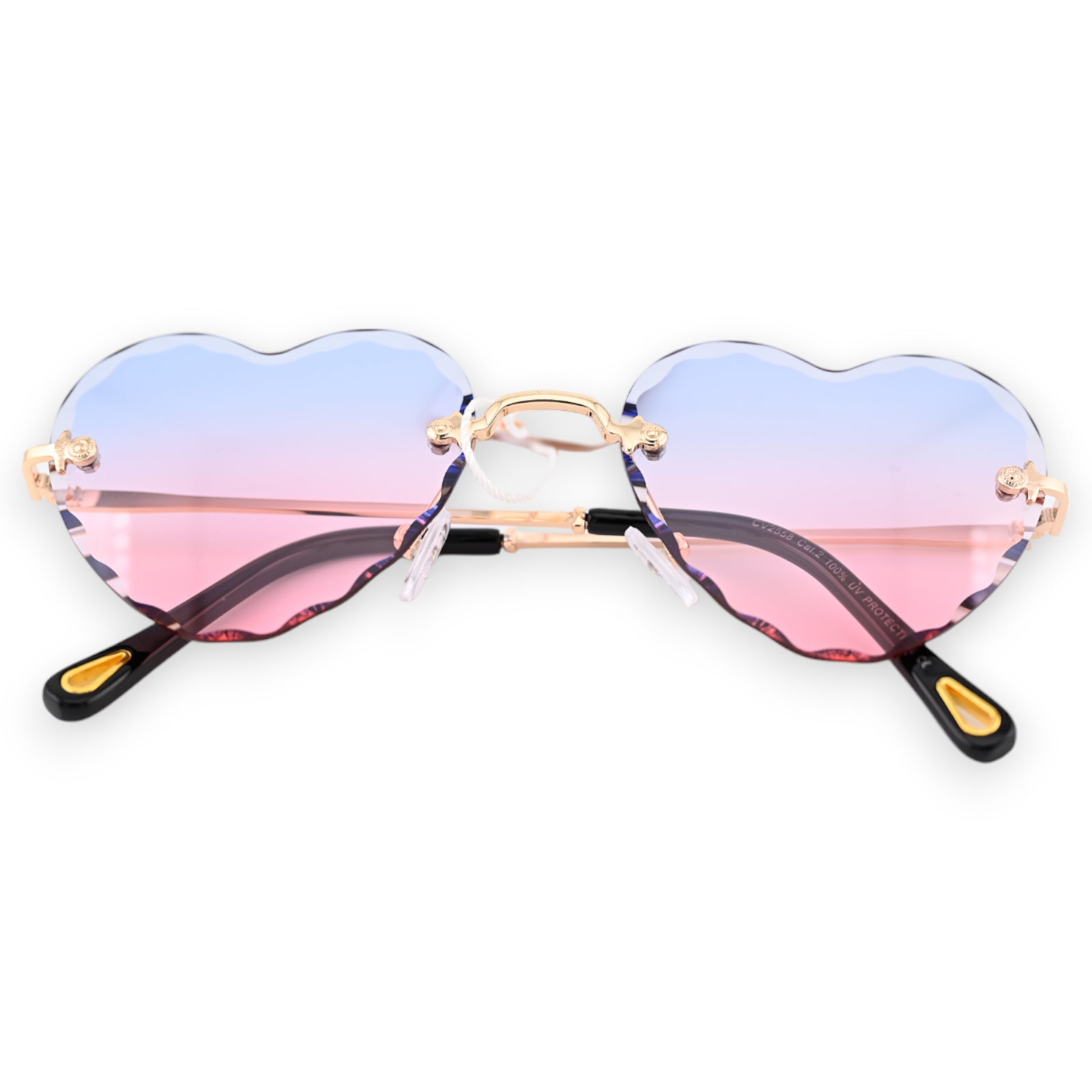 Lunettes vintage coeur rose et bleu