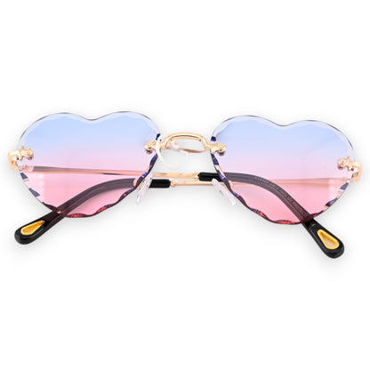 Lunettes vintage coeur rose et bleu