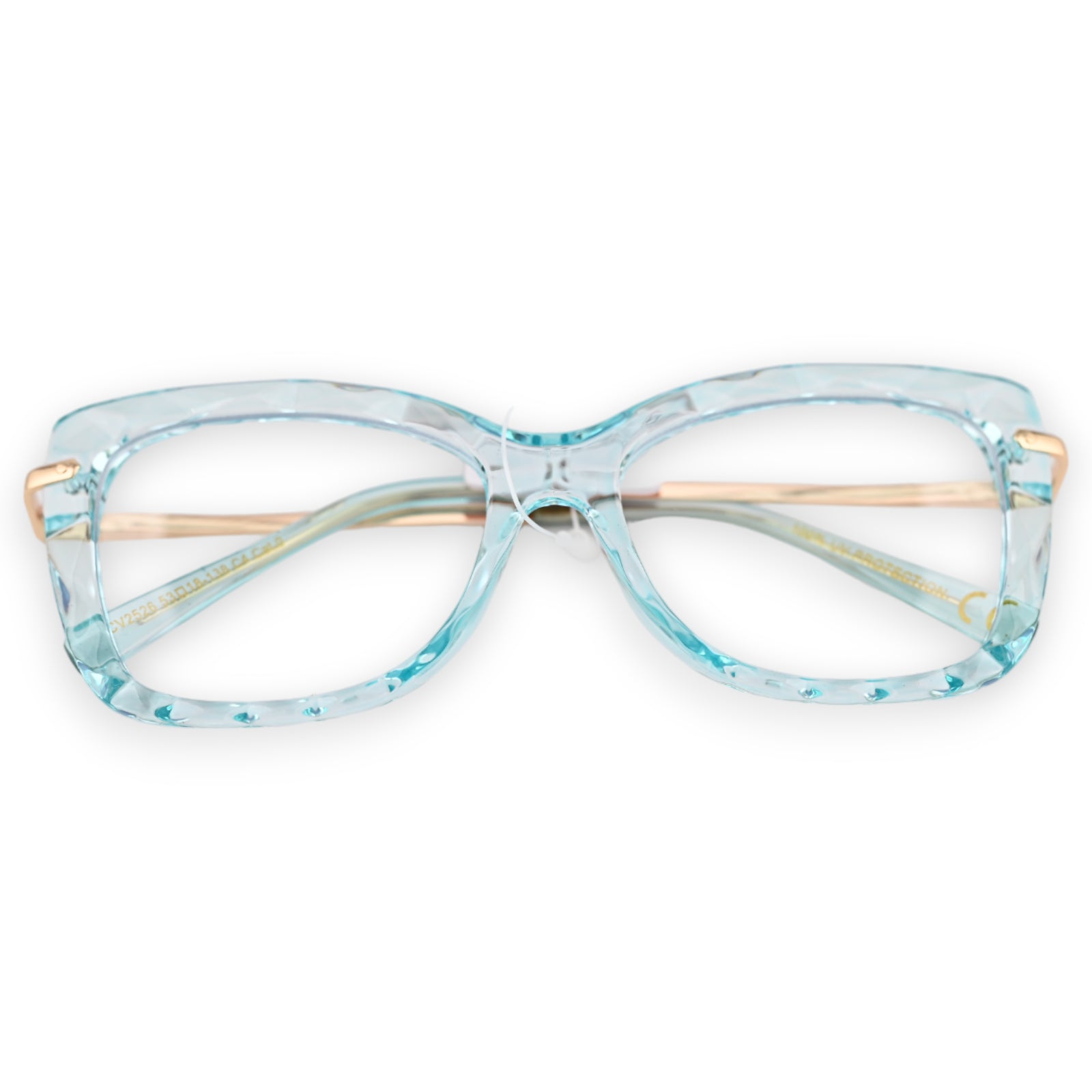 Lunettes bleu turquoise transparente
