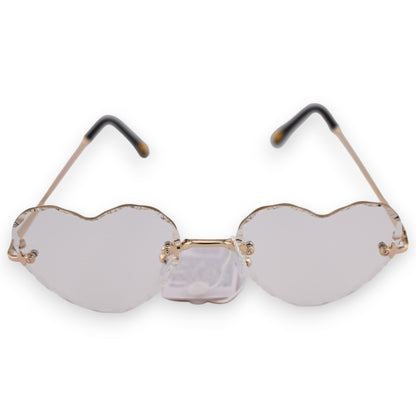 Lunettes coeur blanc transparent