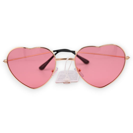 Lunettes coeur hippie rose