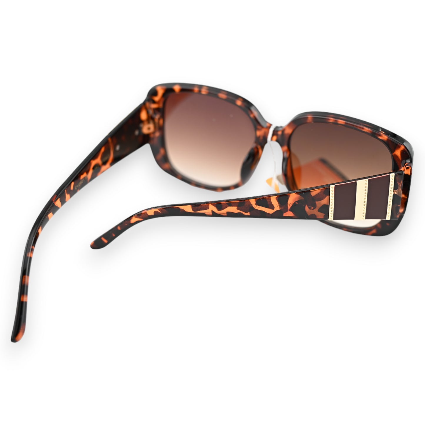 Lunettes grand modèle léopard finitions dorées