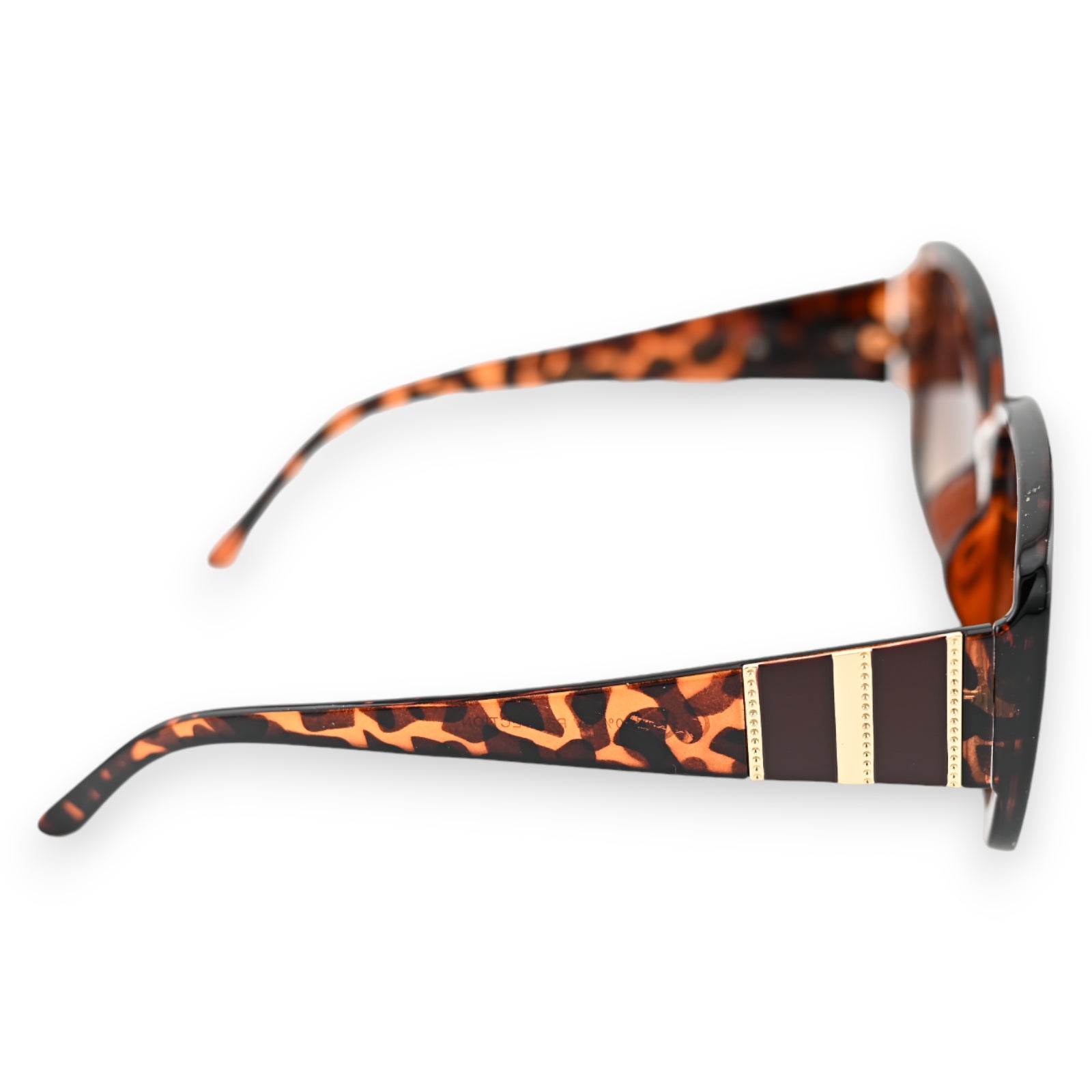 Lunettes grand modèle léopard finitions dorées