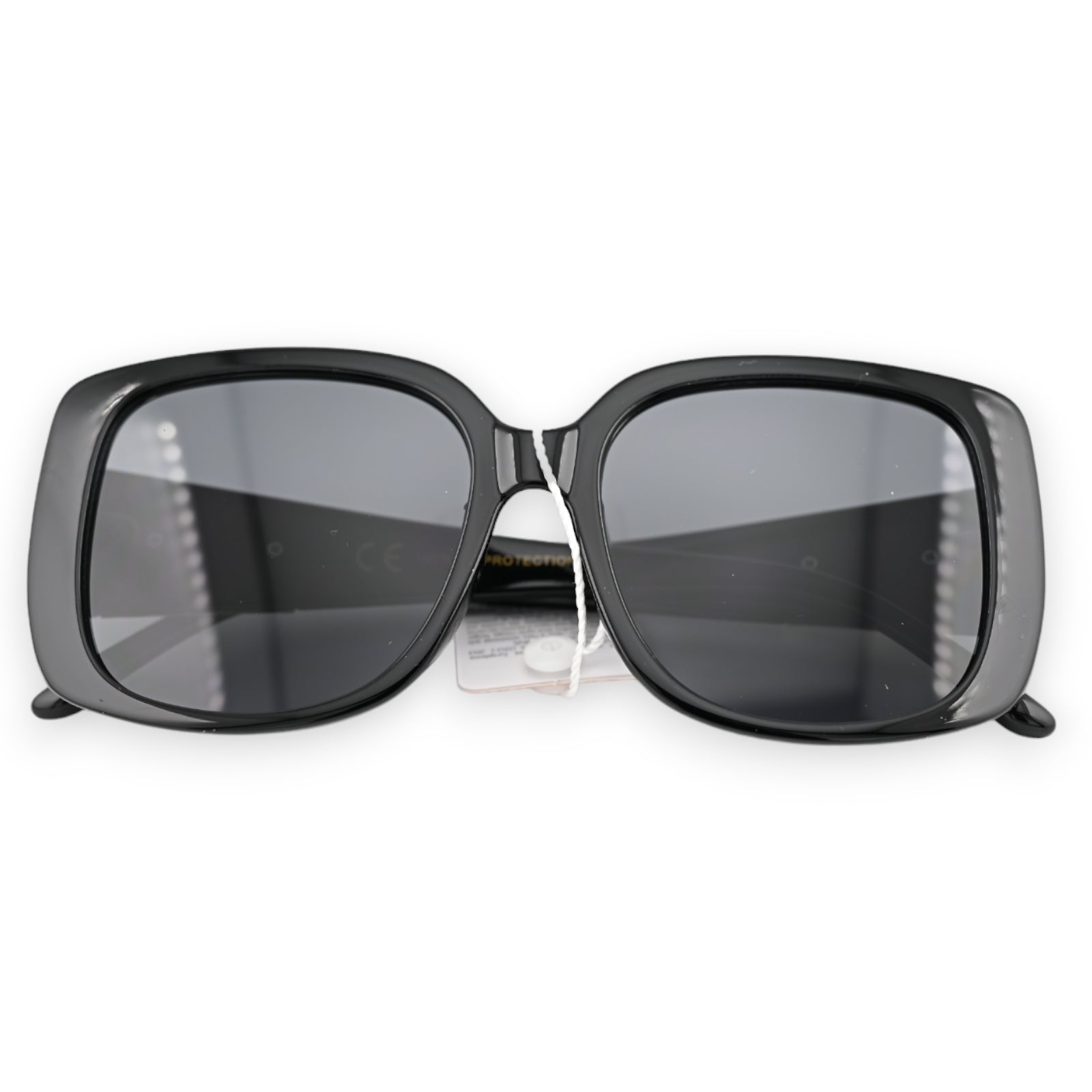 Lunettes grand modèle noire finitions dorées