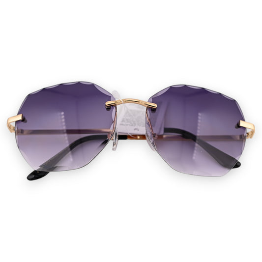 Lunettes ovale teintées noires et gris