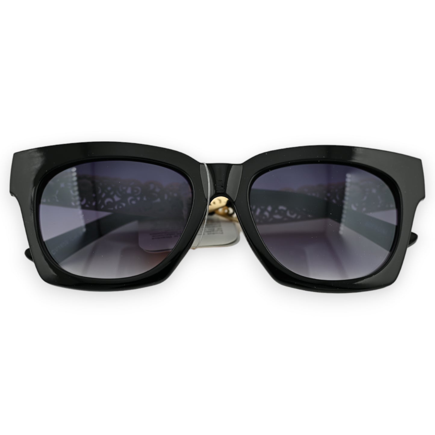 Lunettes rectangles noires et dorées