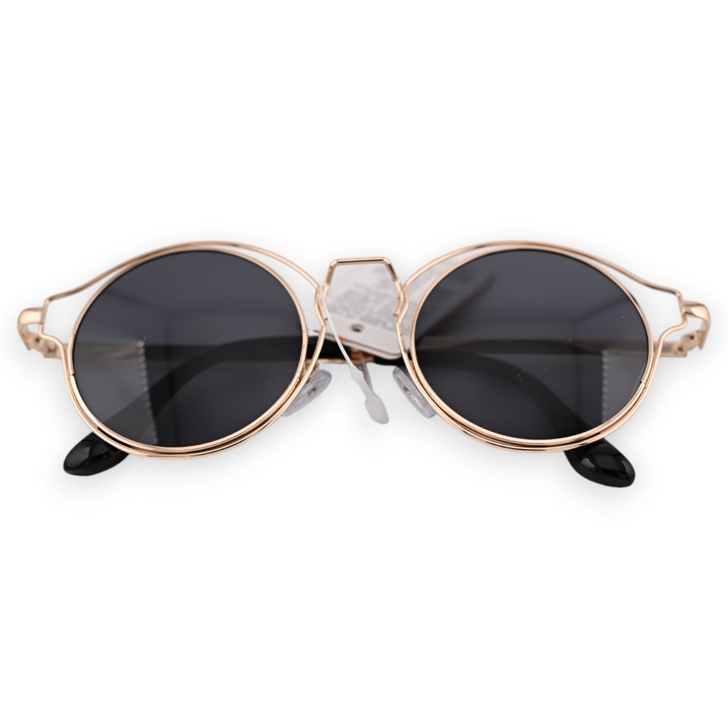 Lunettes ronde aux détails dorés