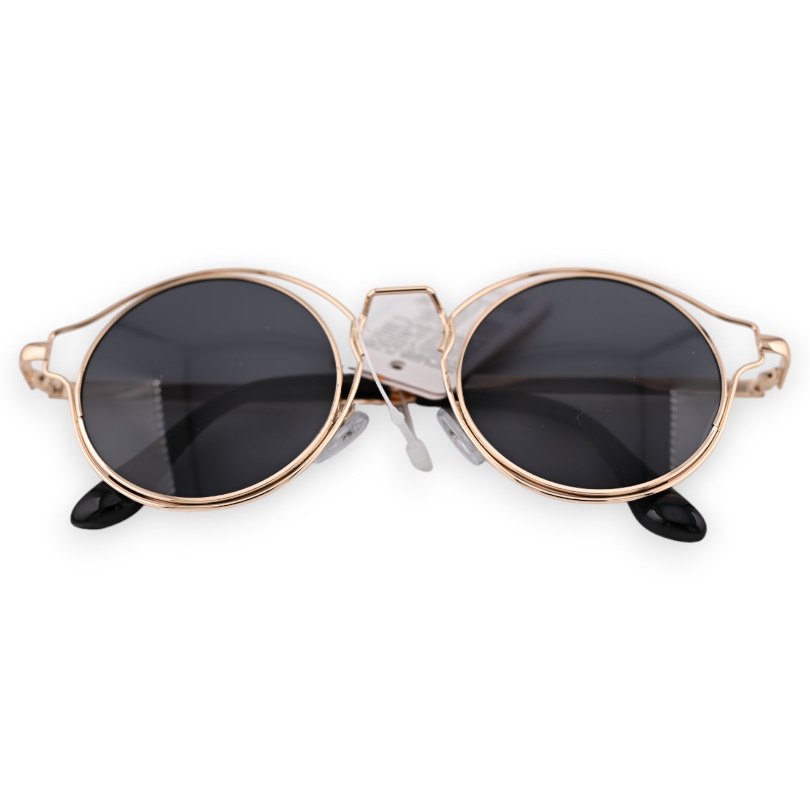 Lunettes ronde aux détails dorés