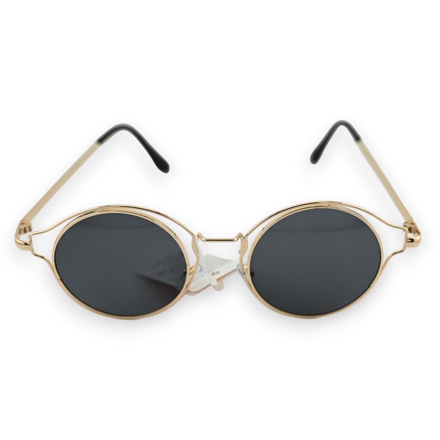 Lunettes ronde aux détails dorés