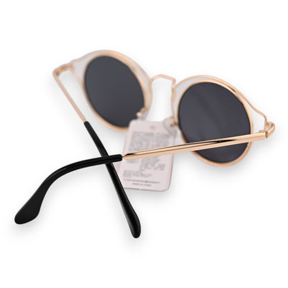 Lunettes ronde aux détails dorés