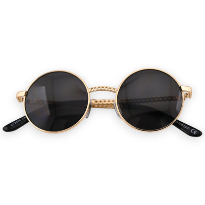 Lunettes ronde dorées et noires